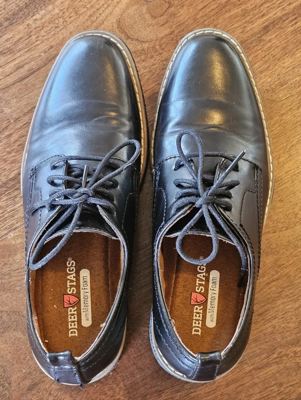 Deer Stags Zander Boys Black Dress Shoes Size 4M